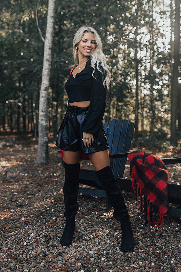 World's Apart Crop Top In Black