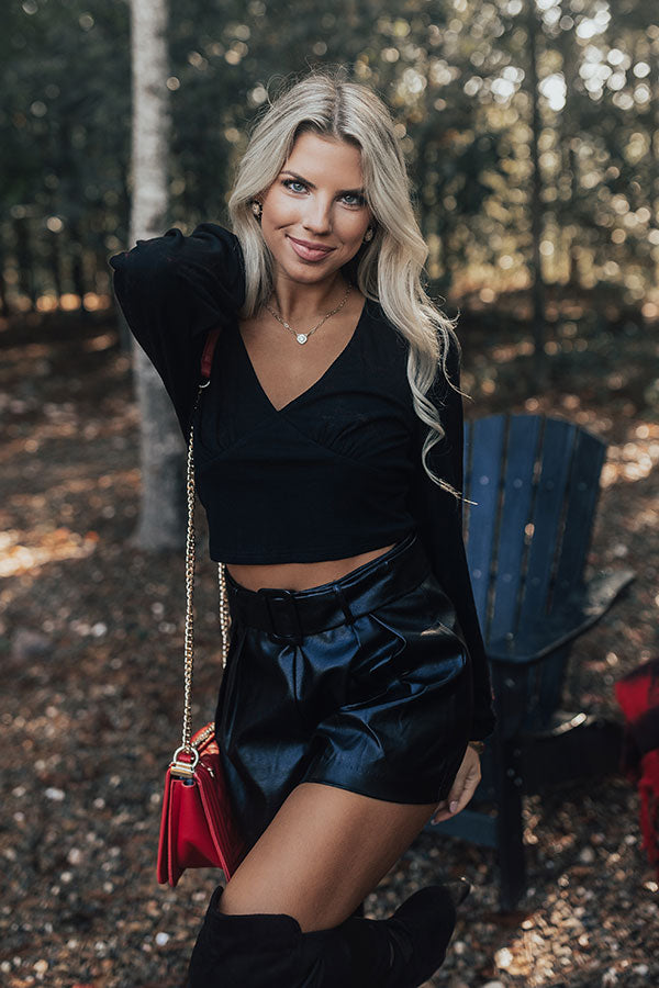 World's Apart Crop Top In Black