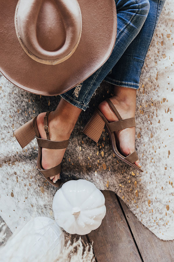 The Torri Faux Suede Heel In Brown