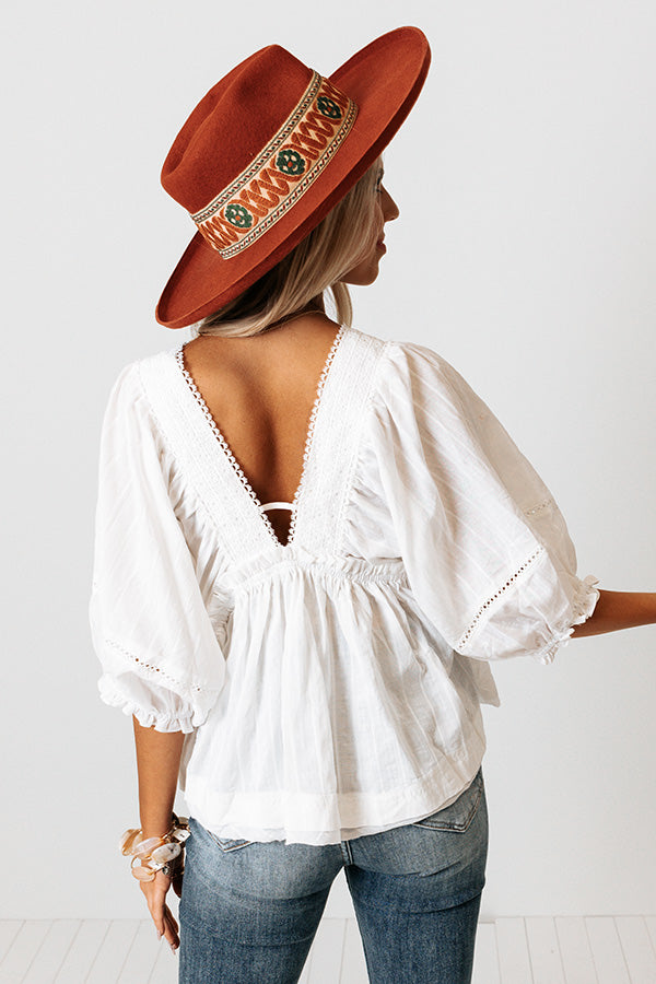Wild Dreams Babydoll Top In White