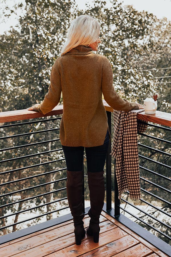 Around The Campfire Shift Top In Brown