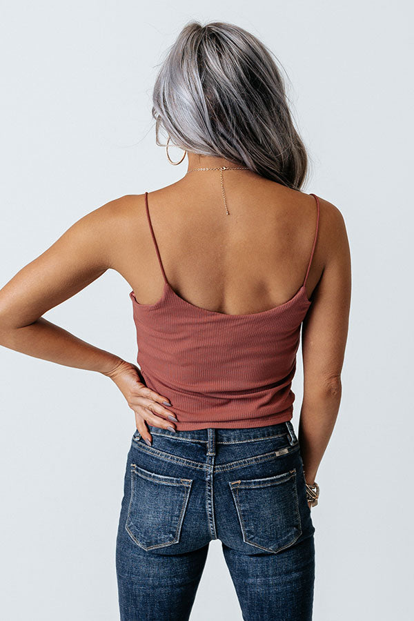 Oh, Snap Crop Top In Rustic Rose