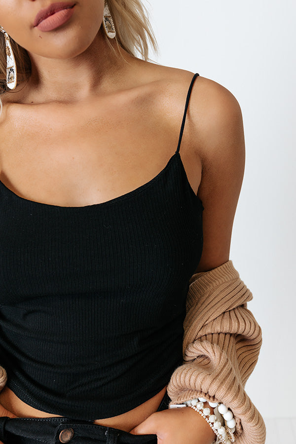 Oh, Snap Crop Top In Black