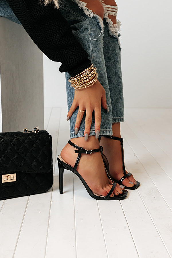 The Lucee Patent Heel In Black