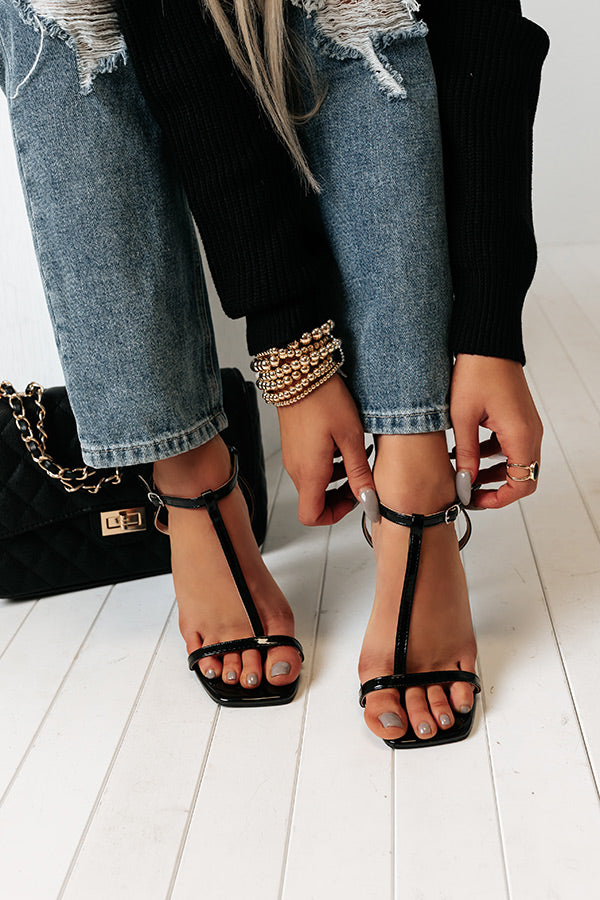 The Lucee Patent Heel In Black