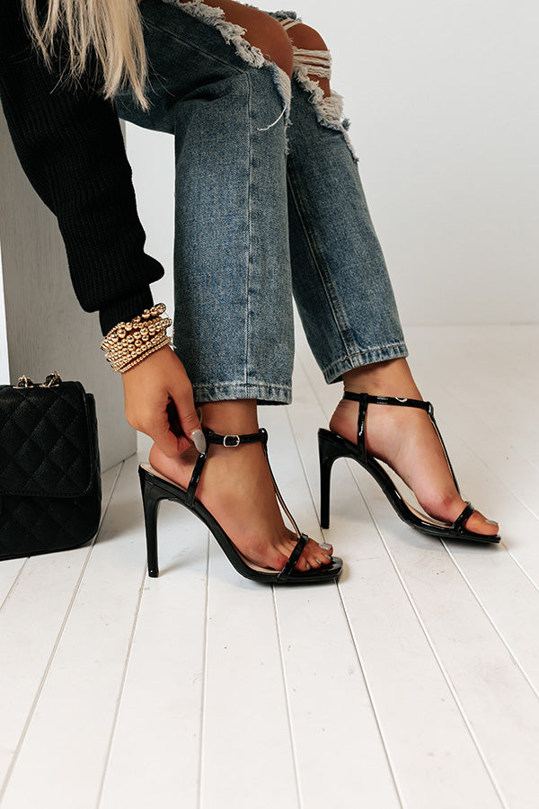 The Lucee Patent Heel In Black