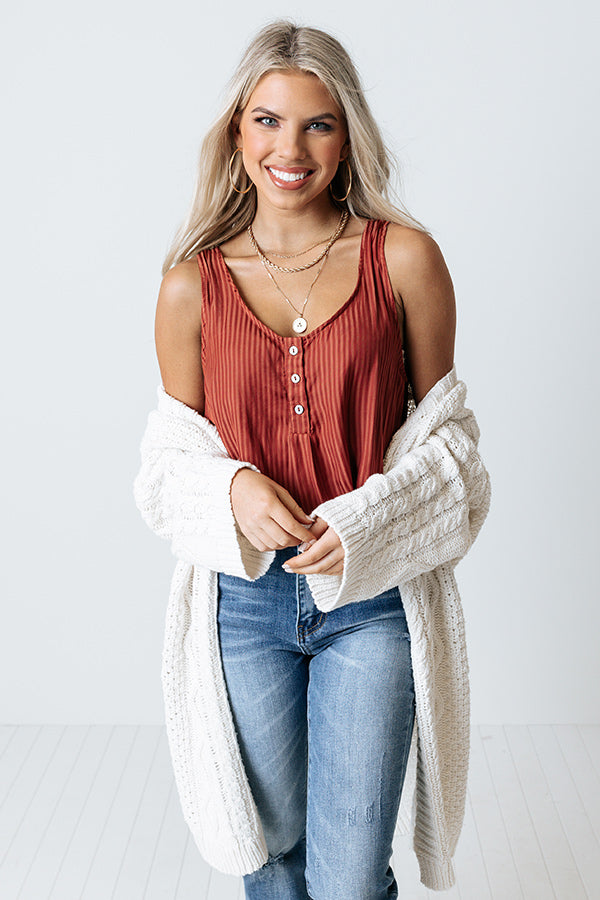 New To Love Satin Top In Rust