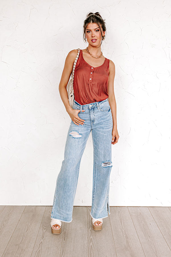New To Love Satin Top In Rust