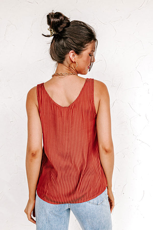 New To Love Satin Top In Rust