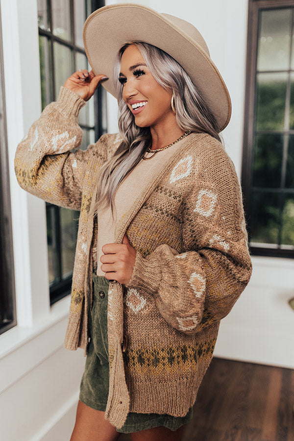 Gave You My Heart Knit Cardigan In Warm Taupe