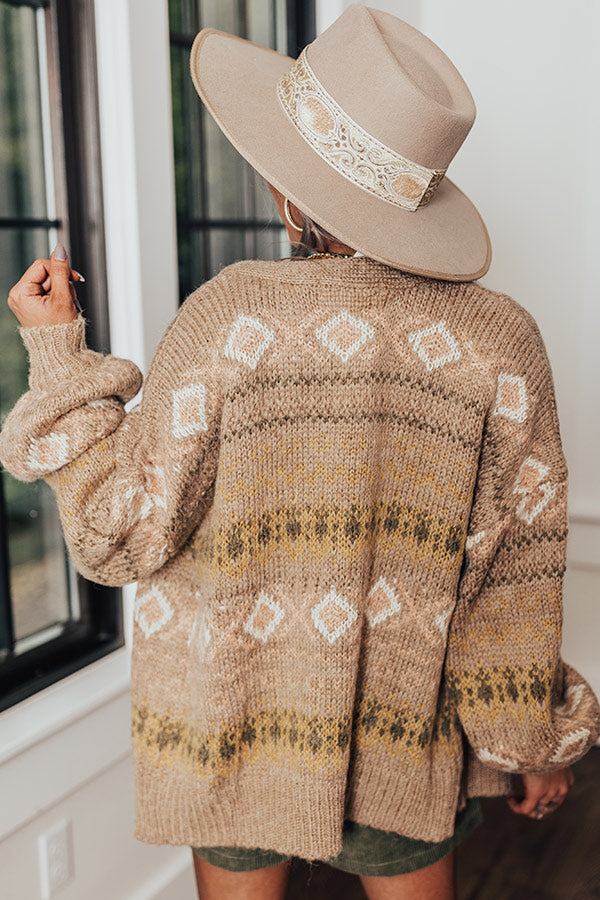 Gave You My Heart Knit Cardigan In Warm Taupe