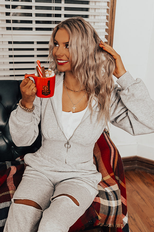 Wild About The Weekend Crop Hoodie In Grey