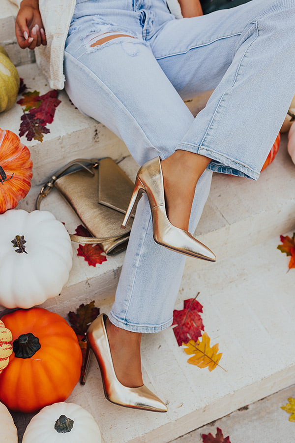 The Galilea Patent Heel In Gold