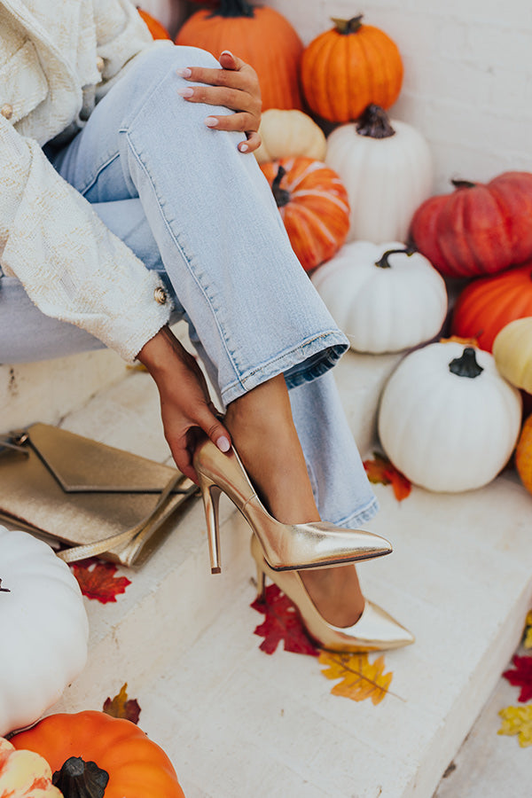 The Galilea Patent Heel In Gold