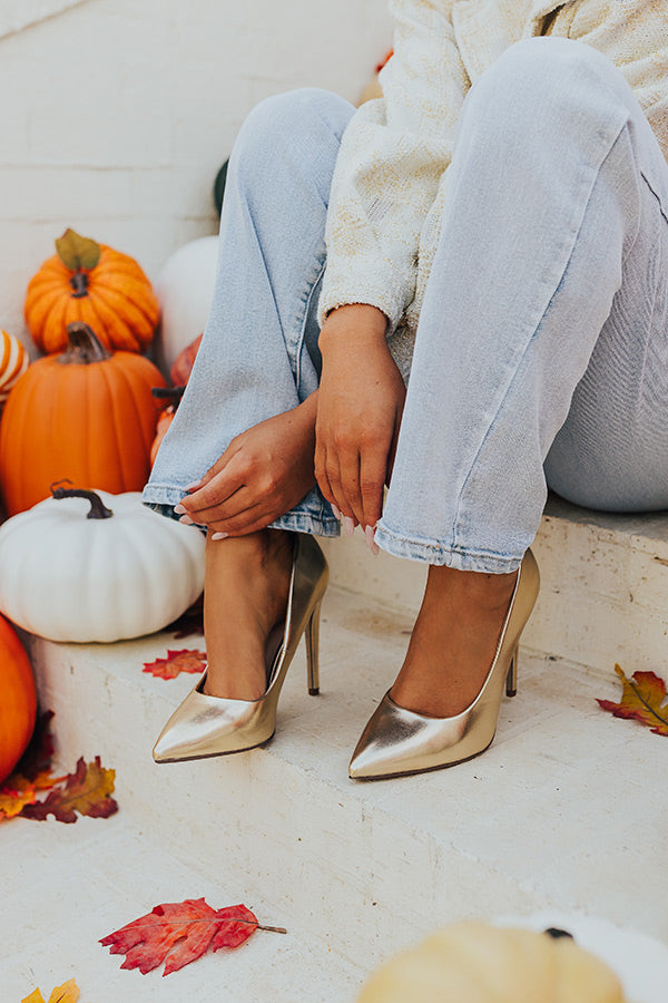 The Galilea Patent Heel In Gold