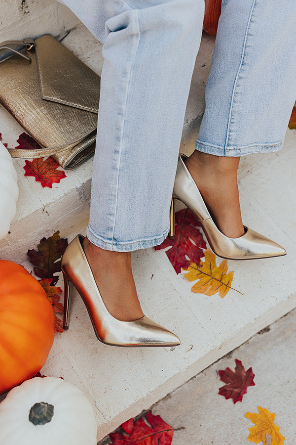 The Galilea Patent Heel In Gold