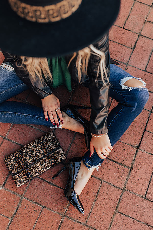 The Galilea Patent Heel In Black