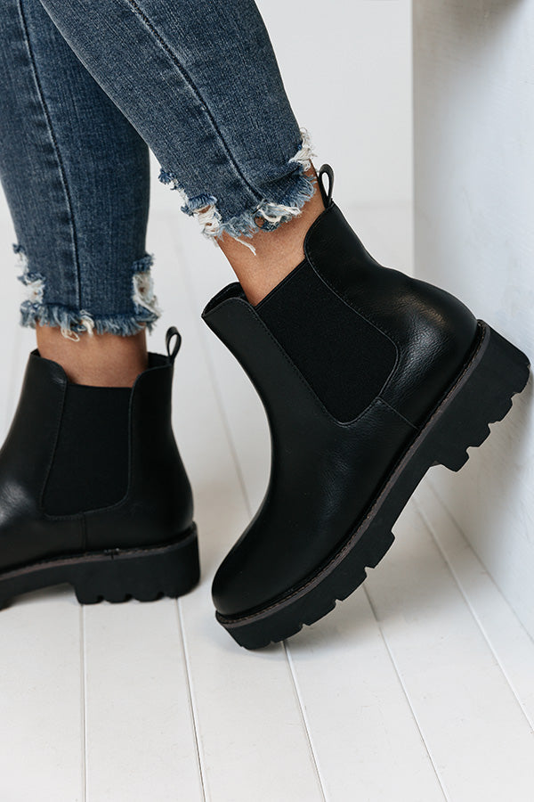 The Jaxon Faux Leather Boot in Black