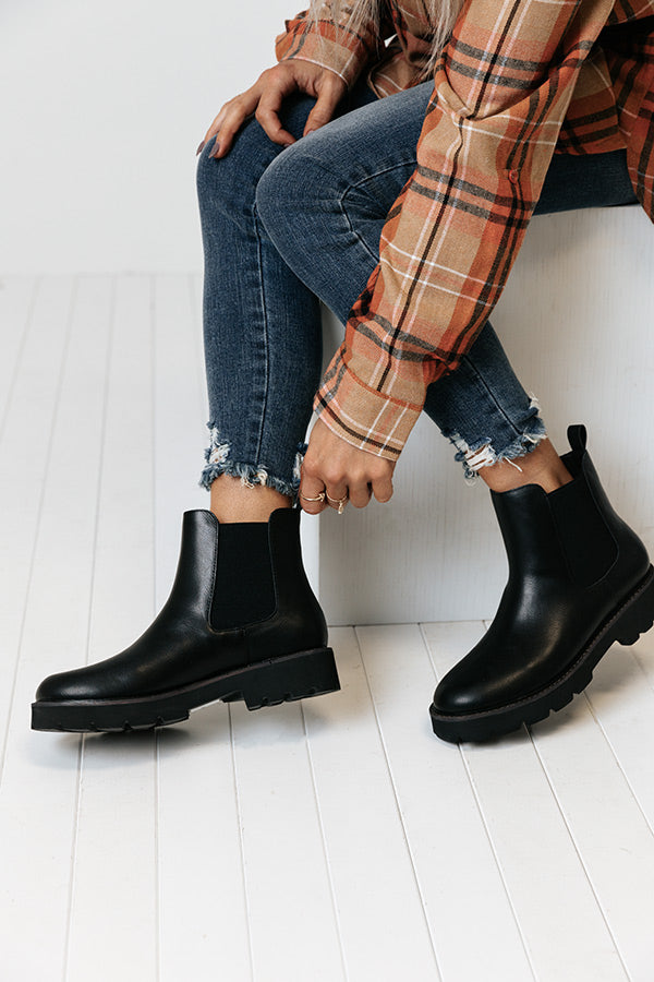 The Jaxon Faux Leather Boot in Black
