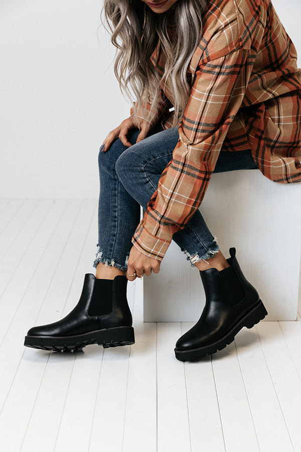 The Jaxon Faux Leather Boot in Black