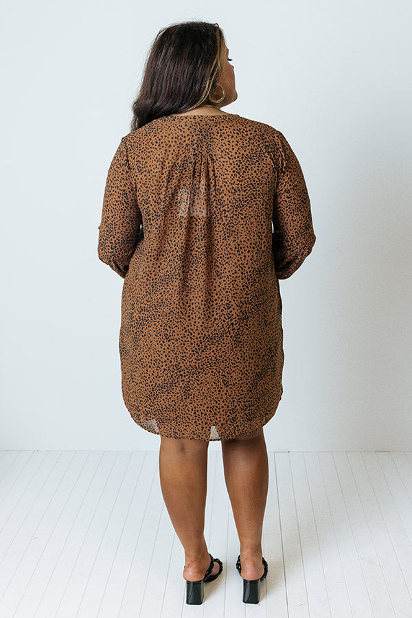 Patio In Paris Cheetah Print Shift Dress Curves