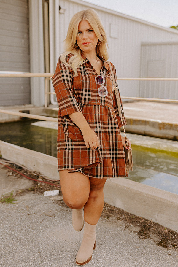 dark brown plaid dress The Berlin Dress