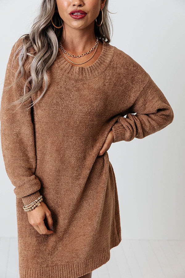 Headed For The Mountains Tunic Sweater In Camel
