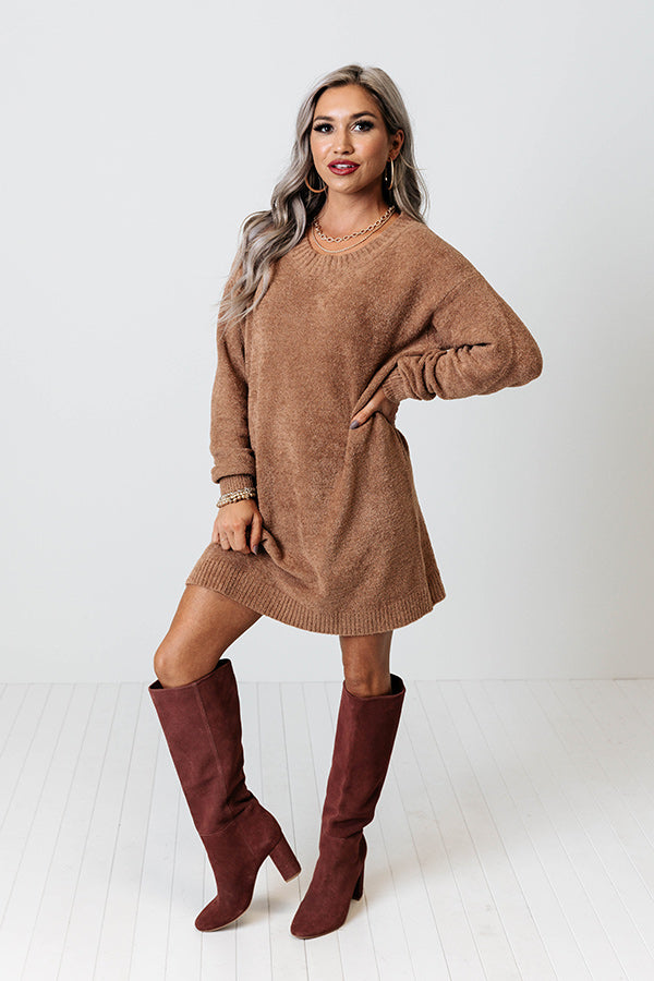 Headed For The Mountains Tunic Sweater In Camel