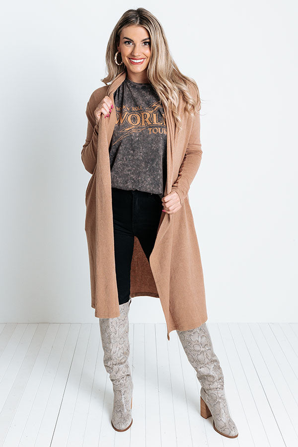 Cafe On Broadway Cardigan In Iced Mocha