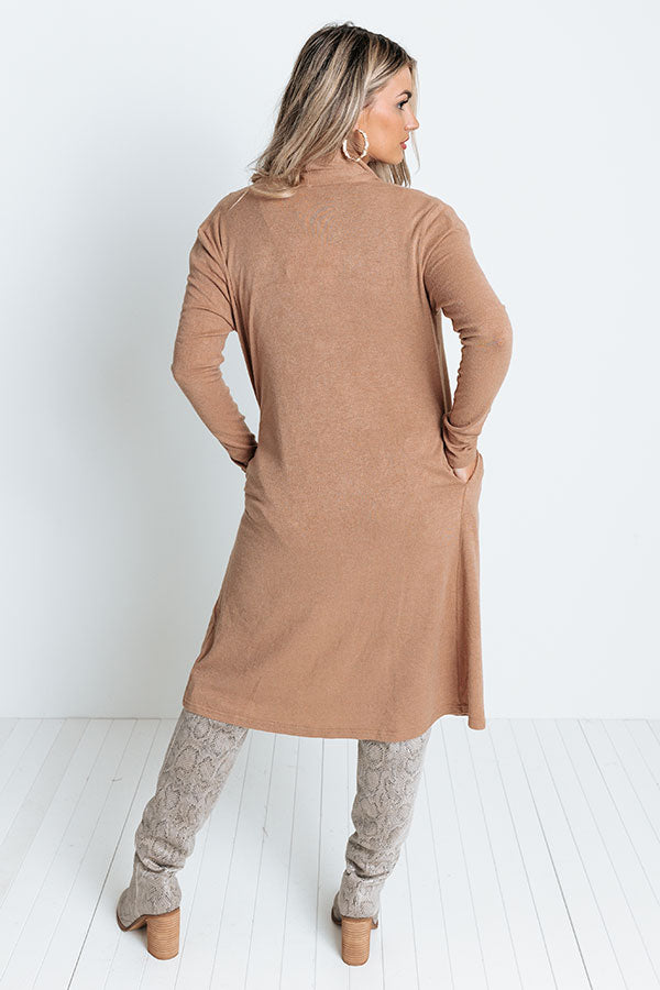Cafe On Broadway Cardigan In Iced Mocha