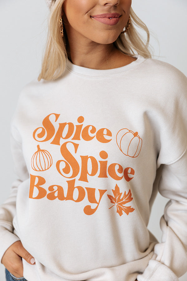 Spice Spice Baby Graphic Sweatshirt in Stone