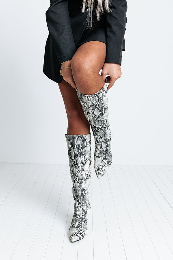The Dasha Snake Print Boot
