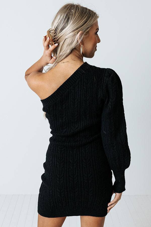 Lattes Are My Love Language Sweater Dress In Black