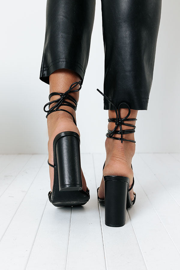 The Emilio Lace Up Heel In Black