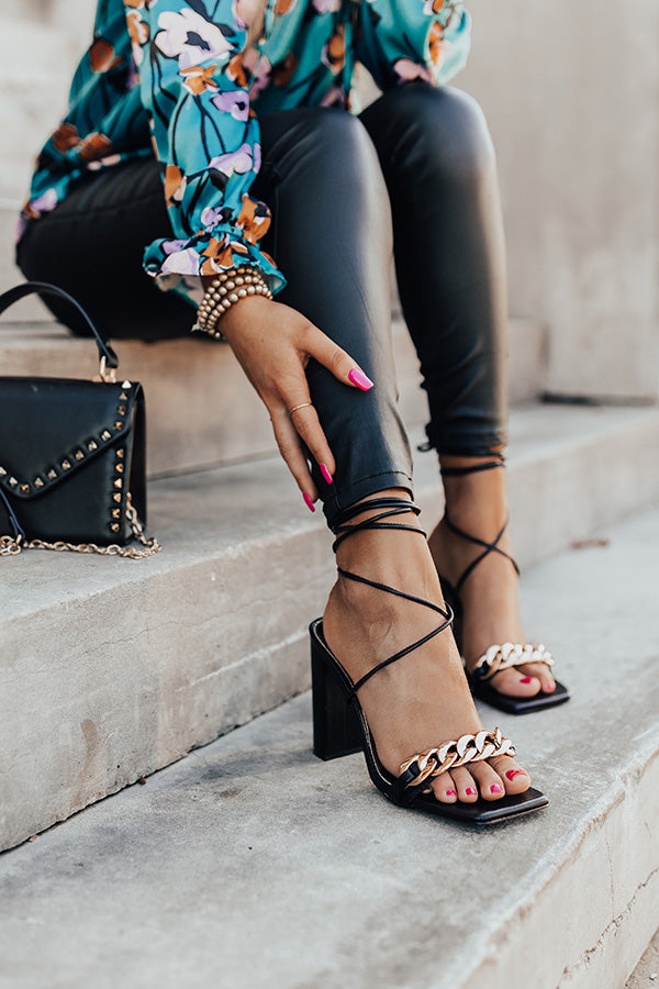 The Emilio Lace Up Heel In Black