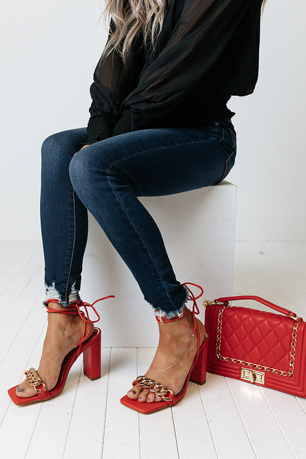 The Emilio Lace Up Heel In Red