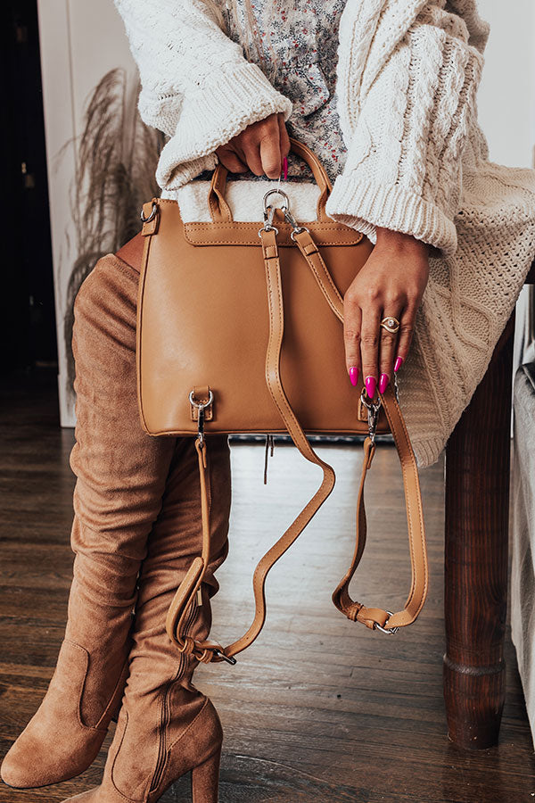 Well Played Faux Leather Backpack In Light Iced Mocha