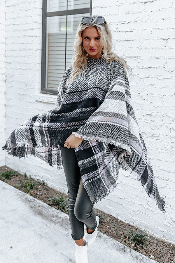 Cuddle Down Poncho In Black