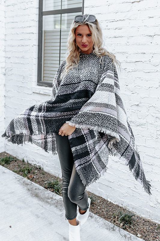 Cuddle Down Poncho In Black