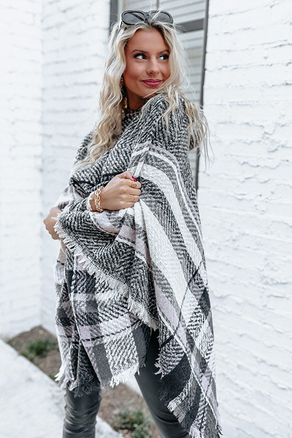 Cuddle Down Poncho In Black