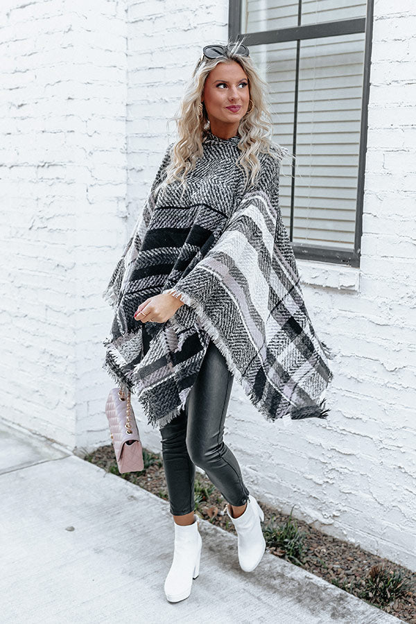 Cuddle Down Poncho In Black
