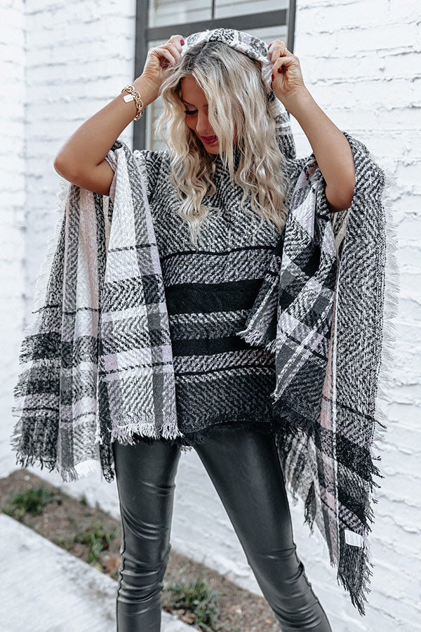 Cuddle Down Poncho In Black