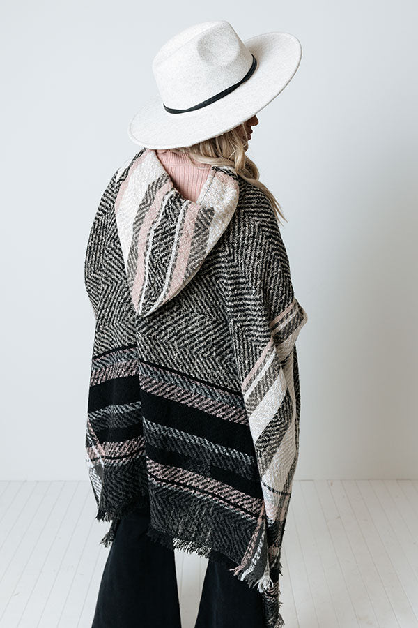 Cuddle Down Poncho In Black