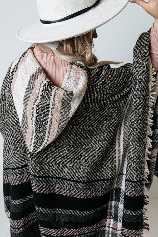 Cuddle Down Poncho In Black