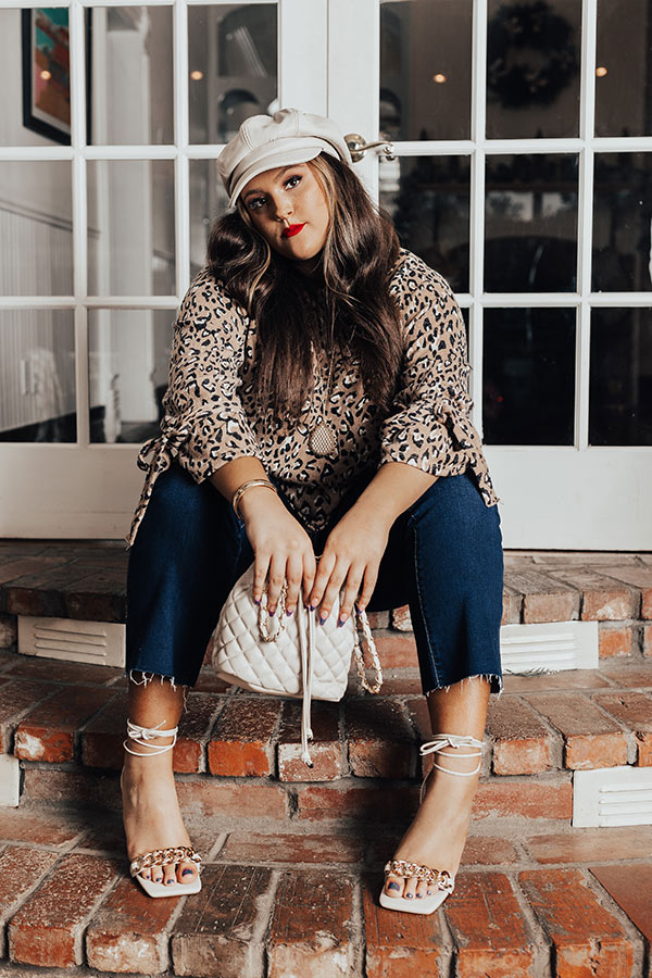 Expert Kindness Leopard Shift Top In Iced Latte Curves