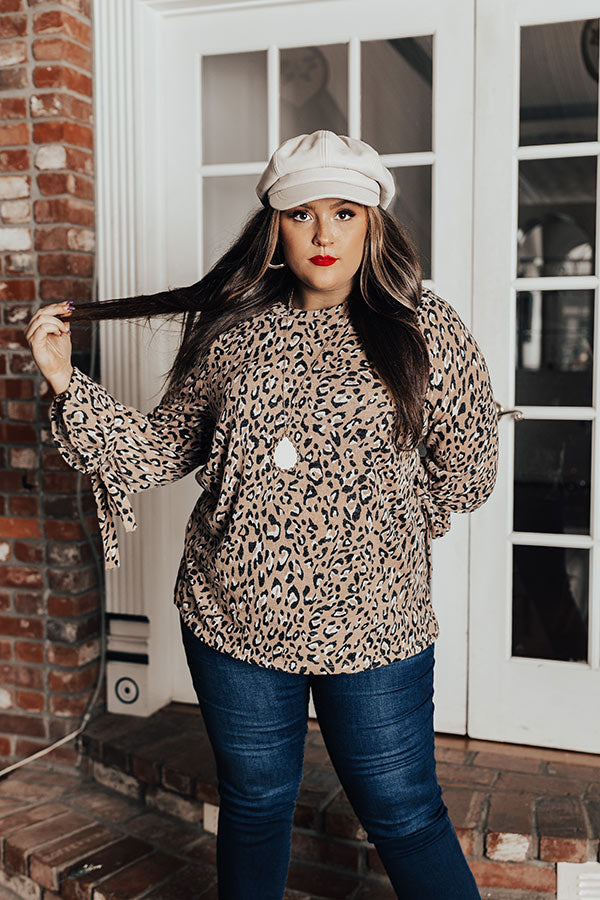 Expert Kindness Leopard Shift Top In Iced Latte Curves