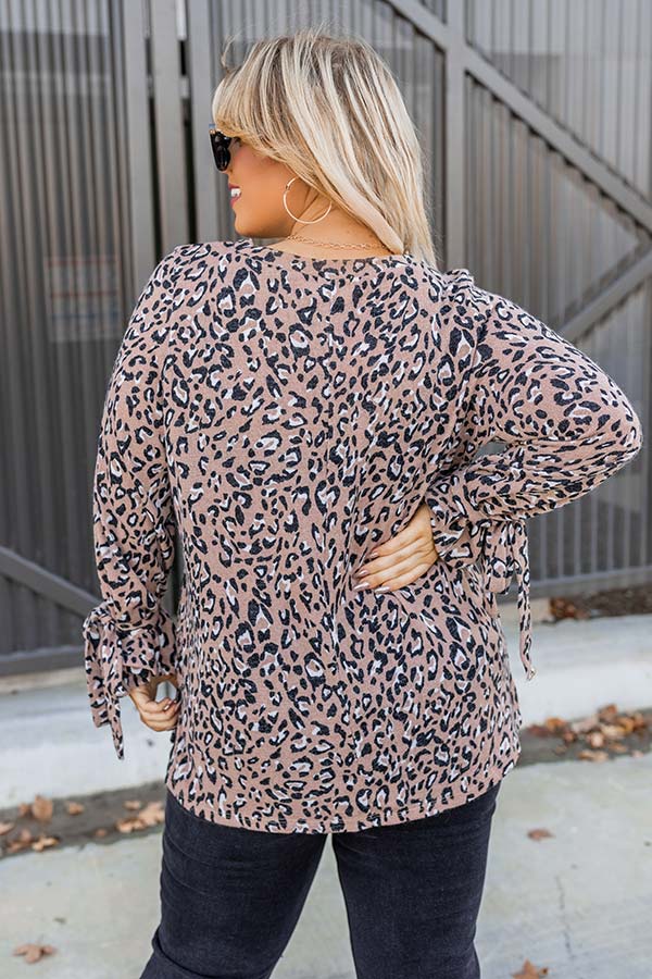 Expert Kindness Leopard Shift Top In Iced Latte Curves