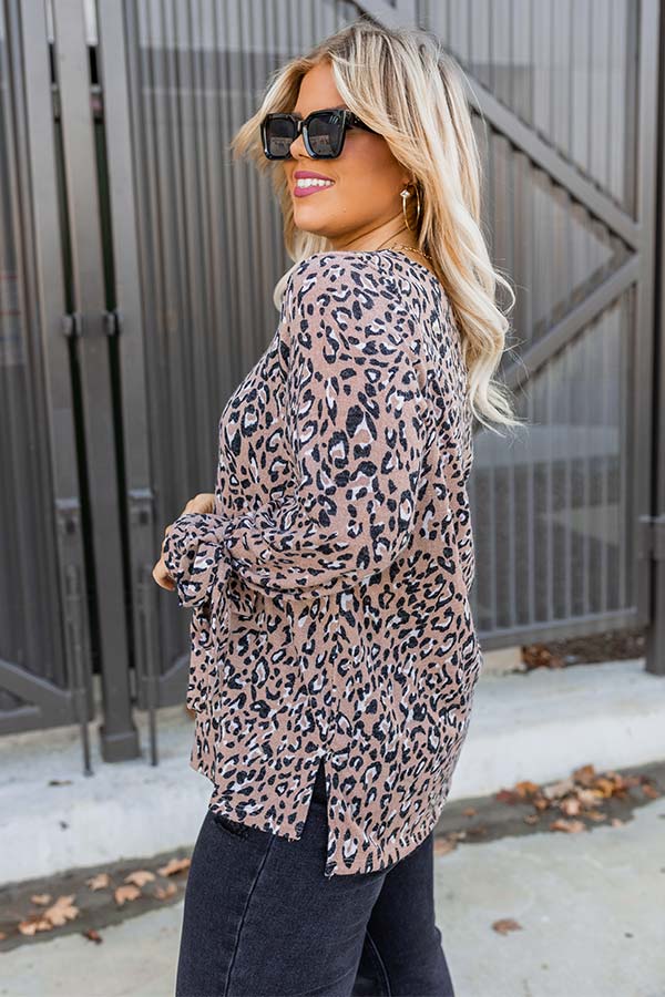 Expert Kindness Leopard Shift Top In Iced Latte Curves
