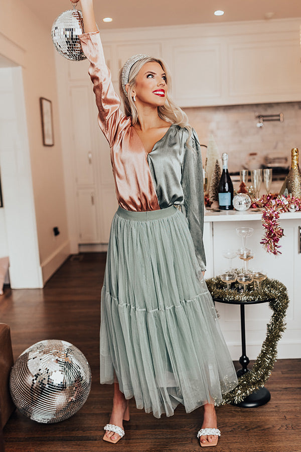 Lovely Little Tune Bodysuit In Pear