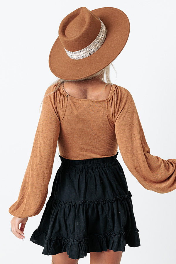 The Sheela Bodysuit In Camel